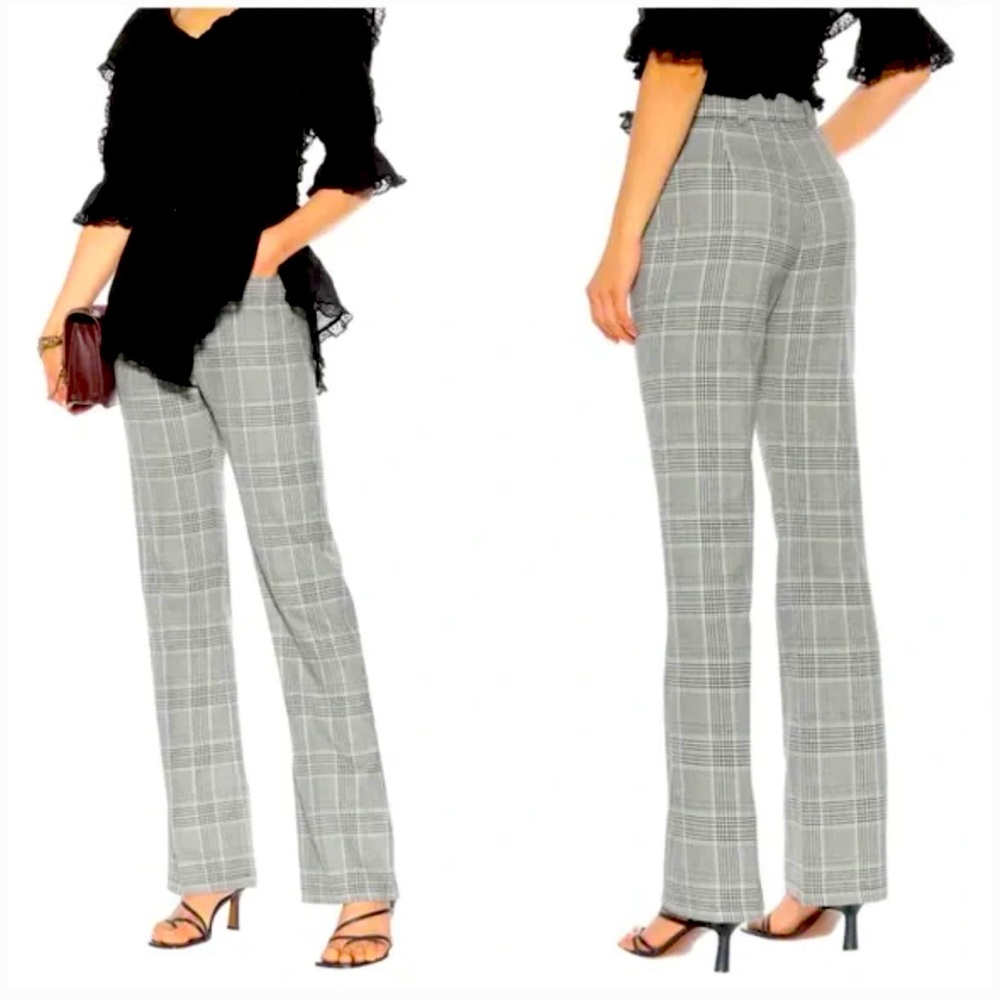 See By Chloe Plaid High Rise Wide Leg Pants